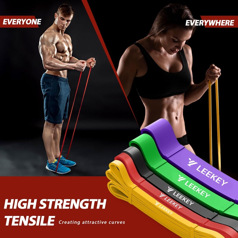 LEEKEY Resistance Bands - Exercise Bands Set  Pull Up Assist  Mobility  Powerlifting Bands - Fitness Training  Home Workouts & Physical Therapy - Image 5